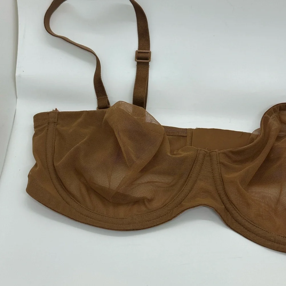 SKIMS Brown Sheer Mesh Underwire Bra Size 36C - Picture 3 of 13